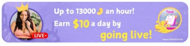 Up to 13000 beans an hour — earn $10 a day by going live